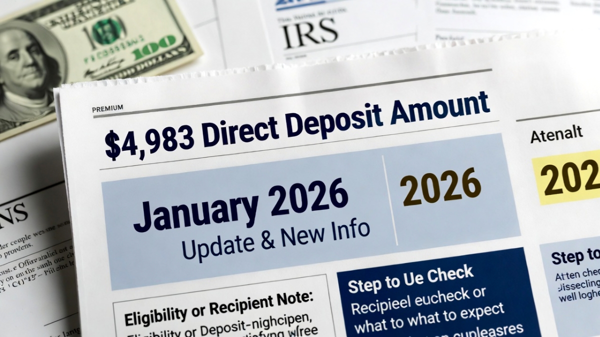 $4,983 Direct Deposit Come in this January